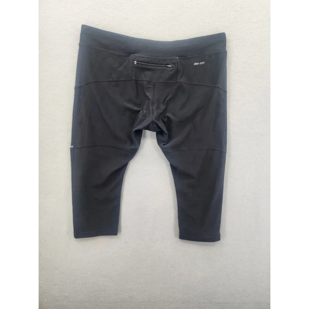 Nike Dri-FIT Black Cropped‎ Running Leggings Womens XL Activewear Yoga Workout